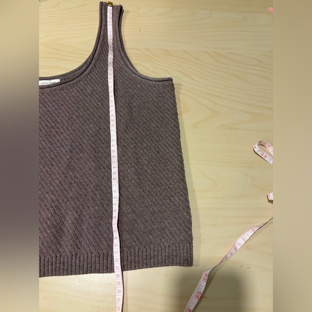 Gentle Fawn Brown Ribbed Knit Tank Top Sleeveless Minimalist Size M - Picture 7 of 7